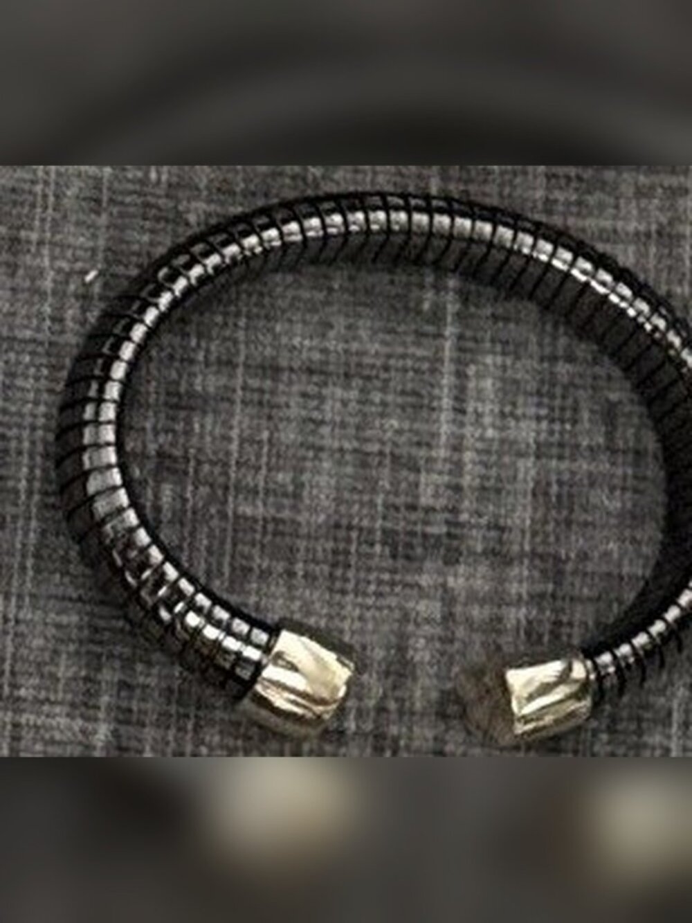 Black Tubogas Cuff with Gold Tips